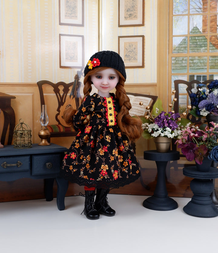 Evening Flowers - dress ensemble with boots for Ruby Red Fashion Friends doll