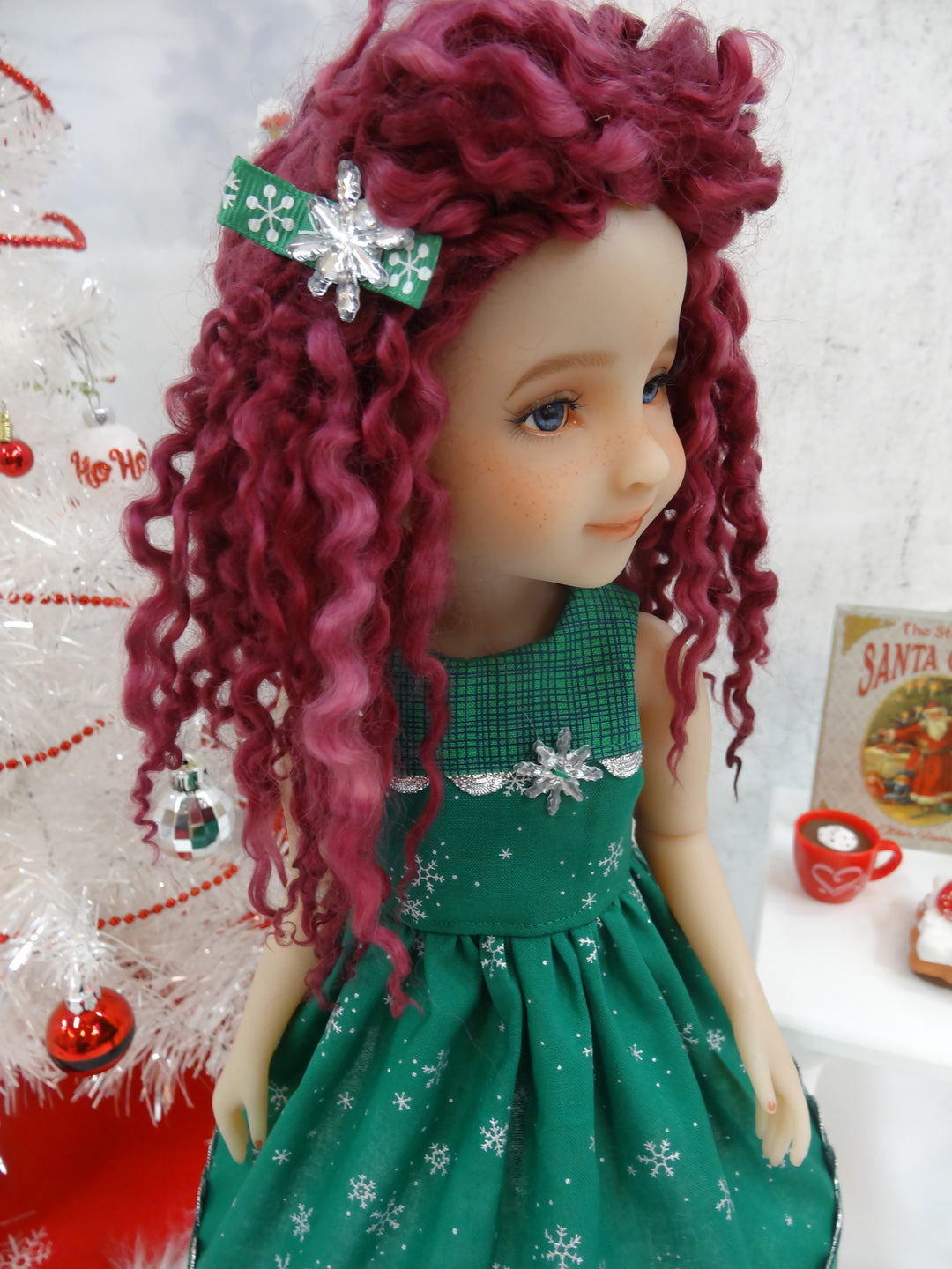 Evergreen Snowflakes - dress with shoes for Ruby Red Fashion Friends doll