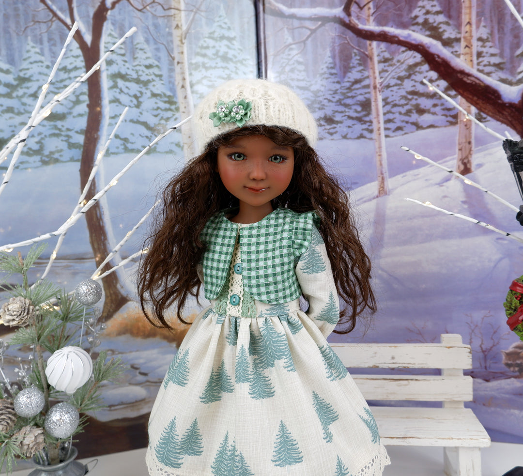 Evergreen - layered dress ensemble with boots for Ruby Red Fashion Friends doll