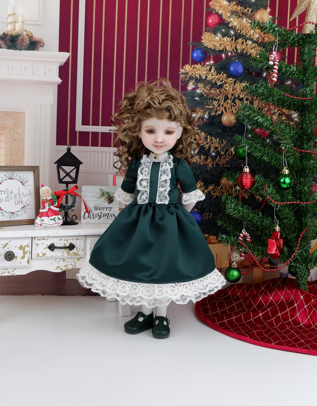 Exquisite Holiday - dress ensemble with shoes for Ruby Red Fashion Friends doll