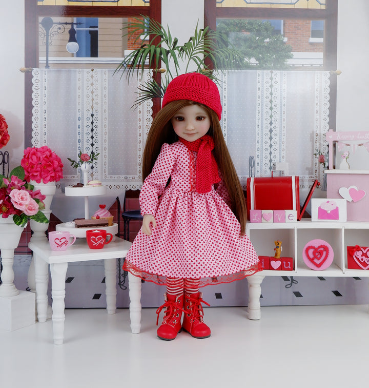 Fall in Love - dress ensemble with boots for Ruby Red Fashion Friends doll