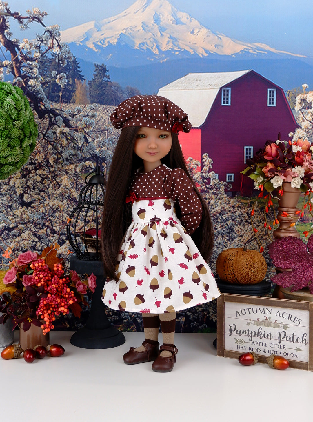Falling Acorns - dress with shoes for Ruby Red Fashion Friends doll