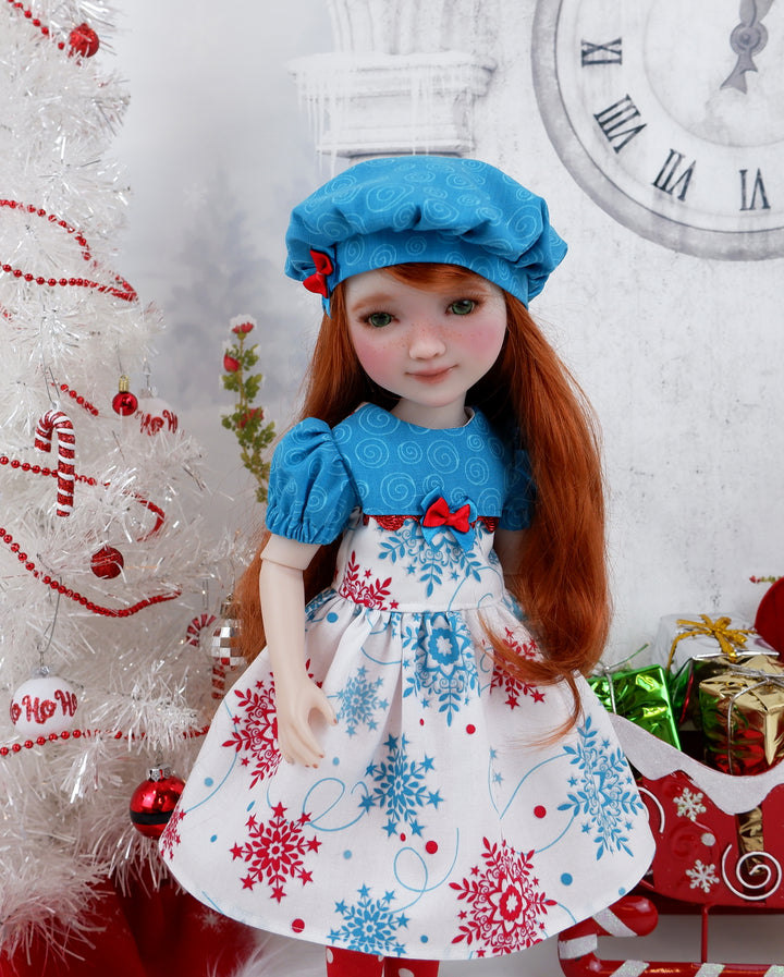 Festive Snowflakes - dress with shoes for Ruby Red Fashion Friends doll