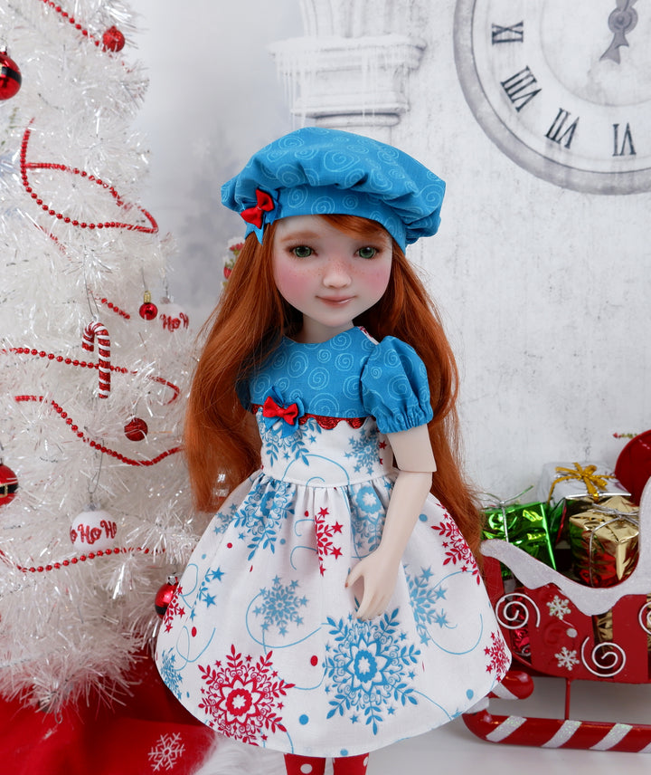 Festive Snowflakes - dress with shoes for Ruby Red Fashion Friends doll