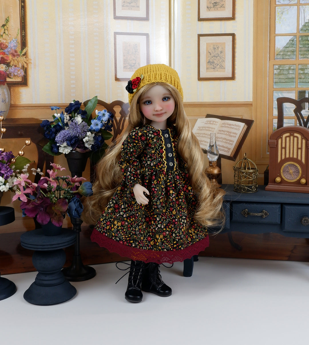 Field of Flowers - dress ensemble with boots for Ruby Red Fashion Friends doll