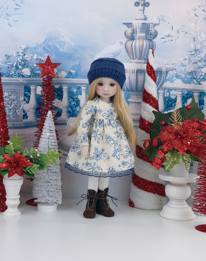 First Snow - dress ensemble with boots for Ruby Red Fashion Friends doll