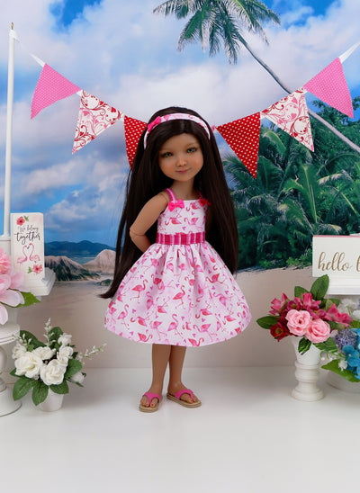 Flamingo Love - dress with shoes for Ruby Red Fashion Friends doll