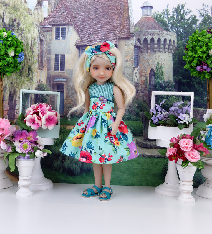 Floral Beauty - dress and sandals for Ruby Red Fashion Friends doll