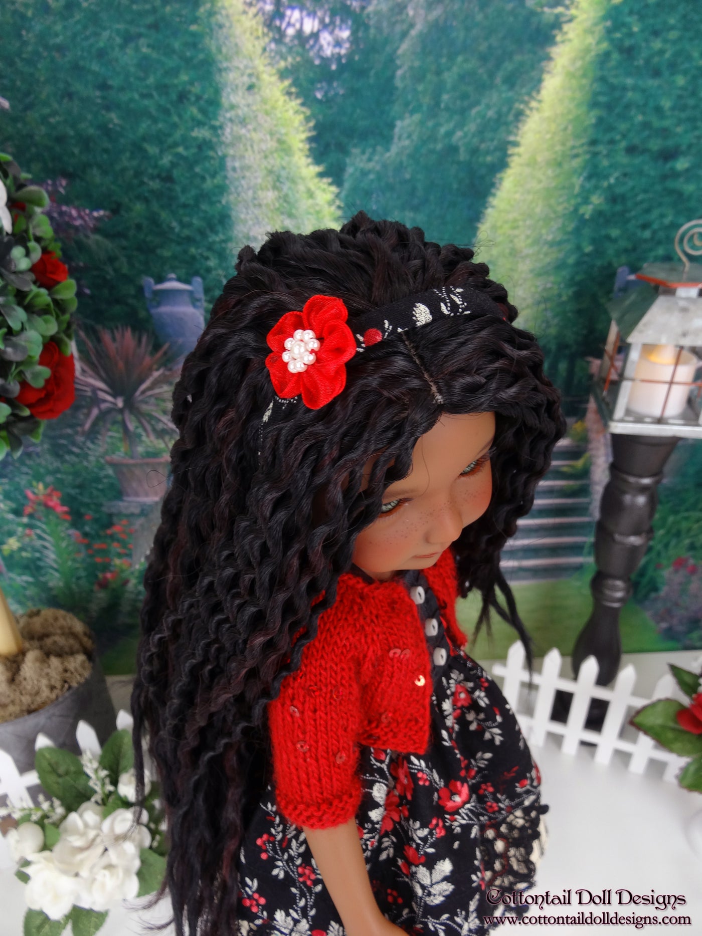 Floral Elegance - dress and sweater with boots for Ruby Red Fashion Friends doll