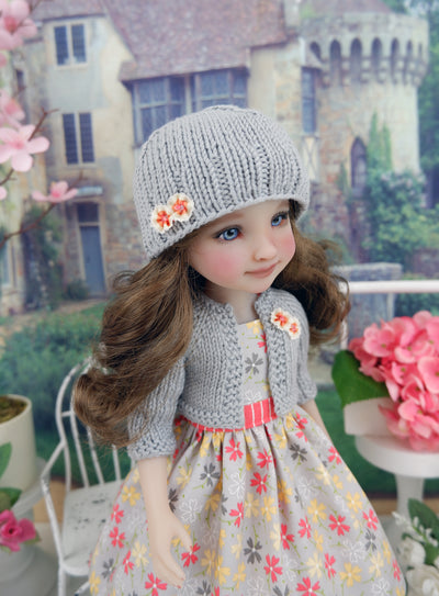 Floral Fields - dress and sweater set with shoes for Ruby Red Fashion Friends doll