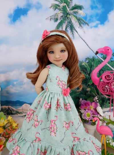 Floral Flamingo - dress with shoes for Ruby Red Fashion Friends doll