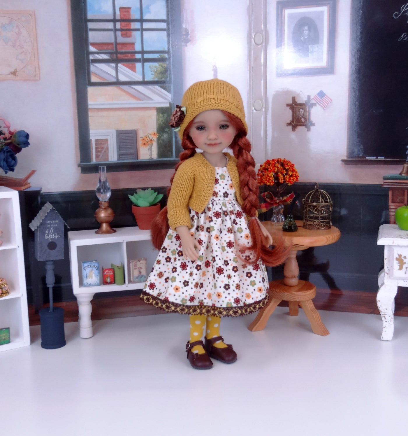 Floral Frenzy - dress and sweater with shoes for Ruby Red Fashion Friends doll