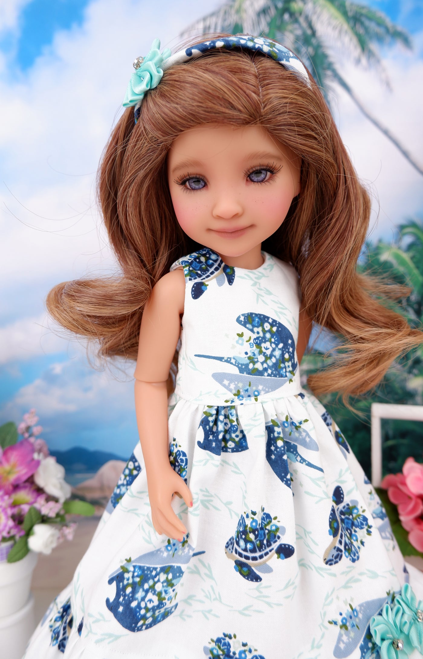 Floral Ocean - dress with shoes for Ruby Red Fashion Friends doll