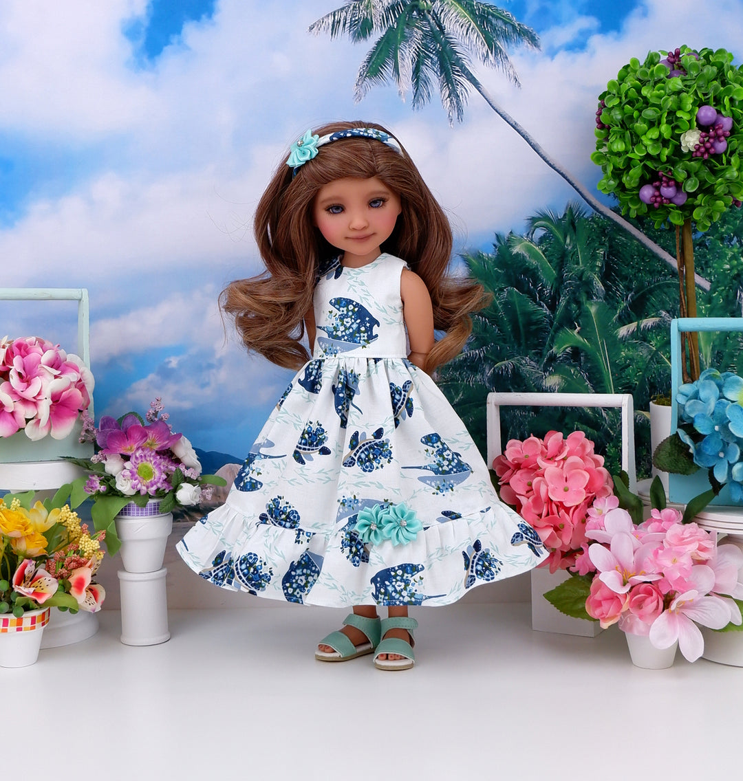 Floral Ocean - dress with shoes for Ruby Red Fashion Friends doll