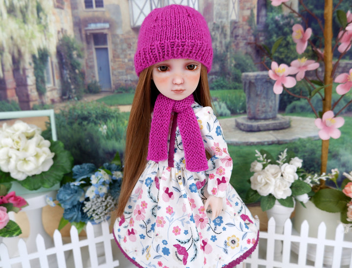 Floral Stitch Minnie - dress ensemble with boots for Ruby Red Fashion Friends doll
