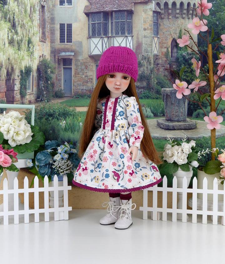 Floral Stitch Minnie - dress ensemble with boots for Ruby Red Fashion Friends doll