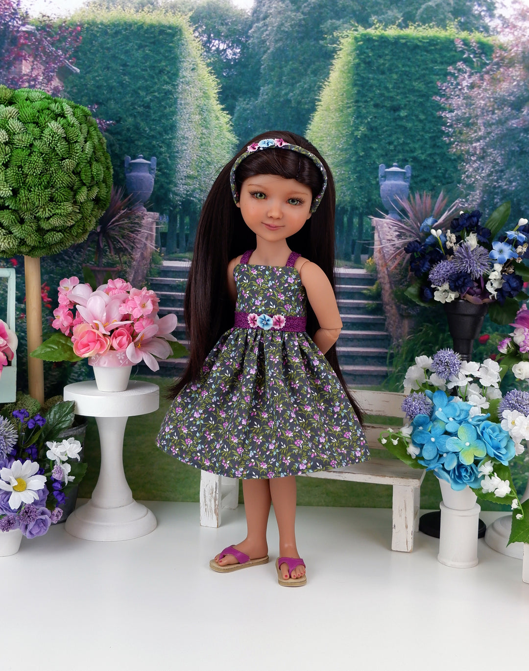 Flowers at Twilight - dress with shoes for Ruby Red Fashion Friends doll