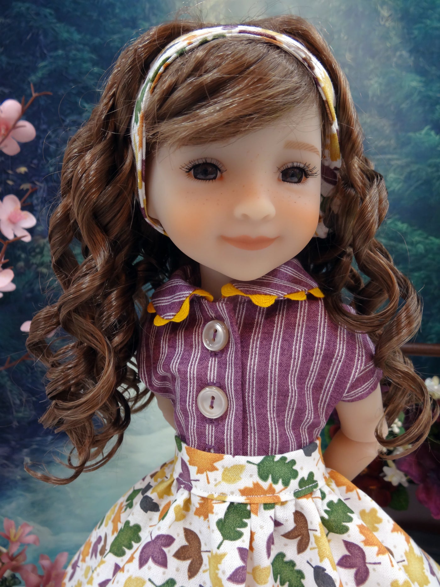 Flurry of Leaves - blouse & skirt for Ruby Red Fashion Friends doll