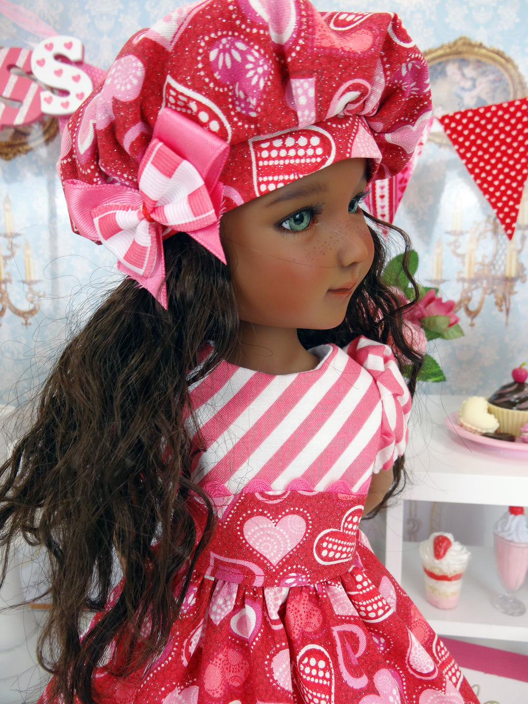 Fluttering Hearts - dress ensemble with shoes for Ruby Red Fashion Friends doll