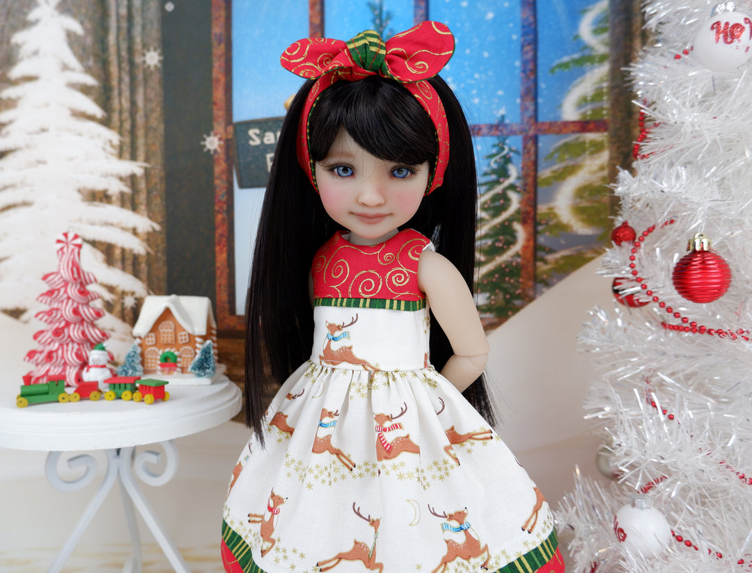 Flying Reindeer - dress with boots for Ruby Red Fashion Friends doll