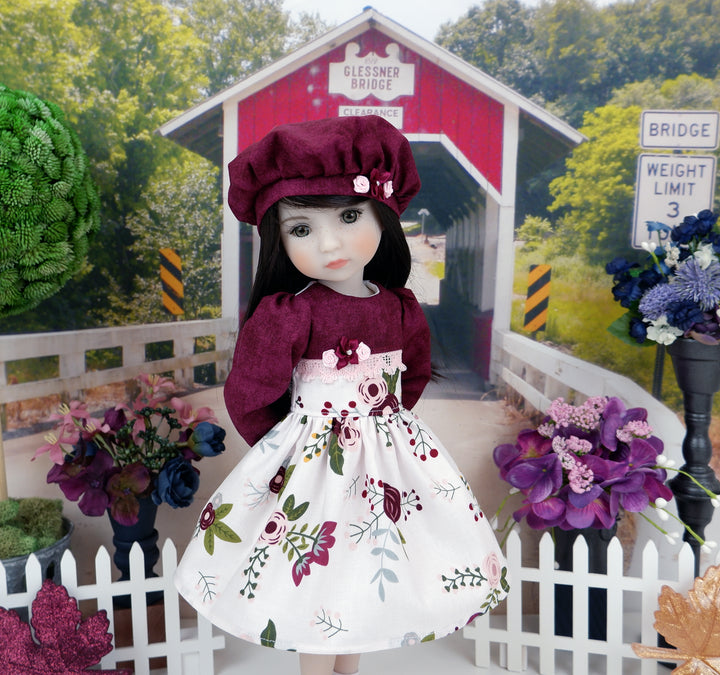 Folk Roses - dress with shoes for Ruby Red Fashion Friends doll