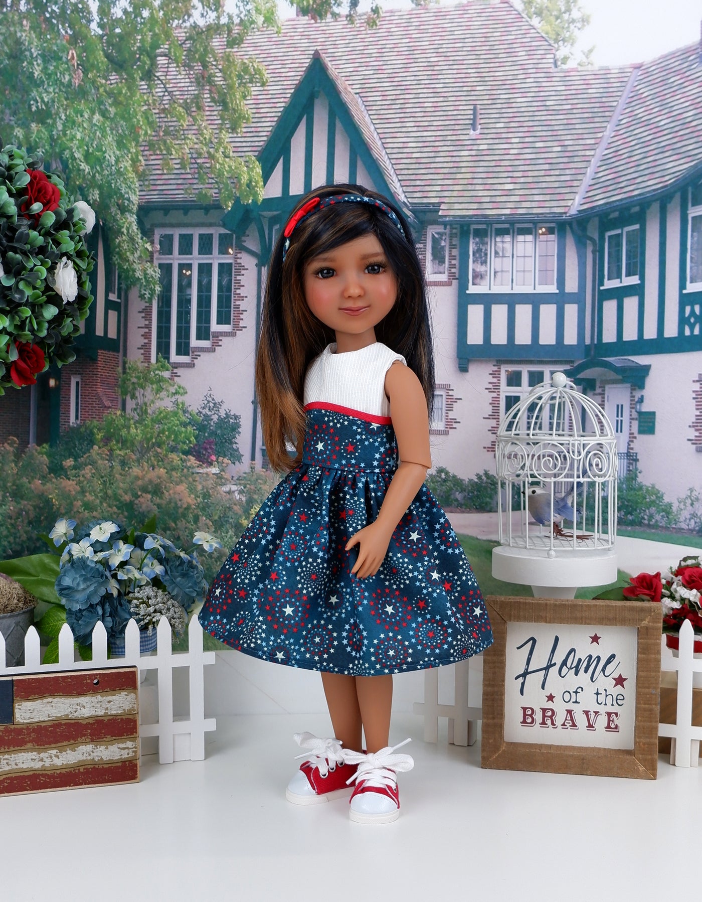 Freedom Starbursts - dress with shoes for Ruby Red Fashion Friends doll