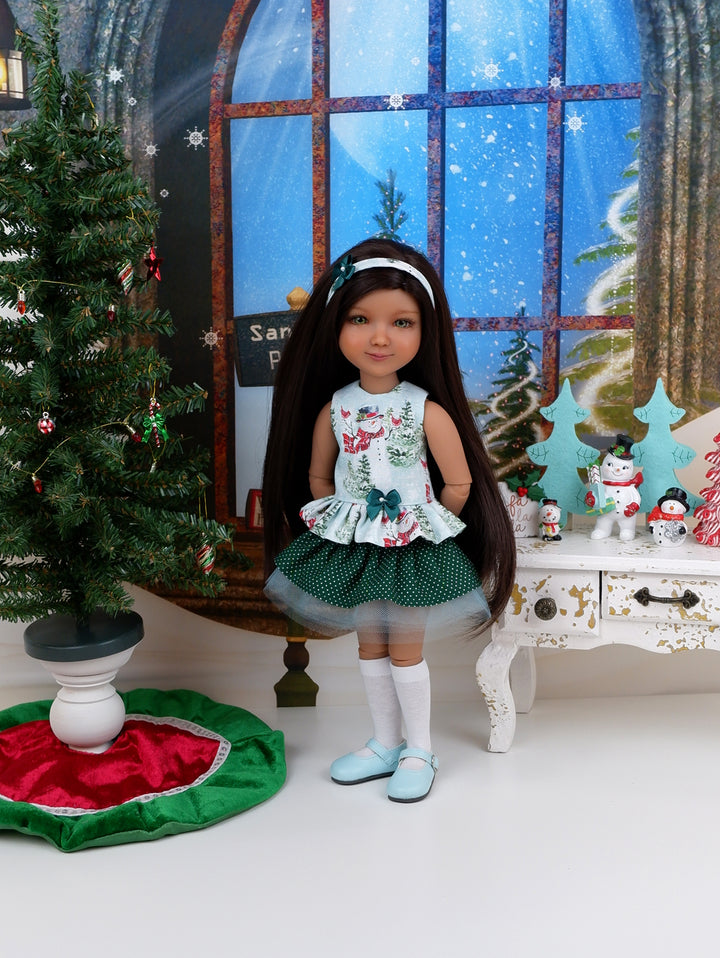 Friendly Snowman - top & skirt with shoes for Ruby Red Fashion Friends doll