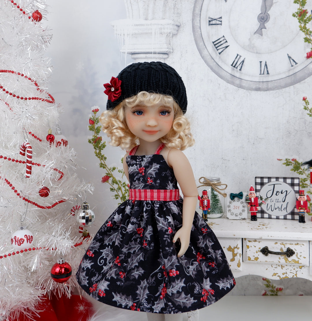 Frosted Holly - dress and sweater set with shoes for Ruby Red Fashion Friends doll