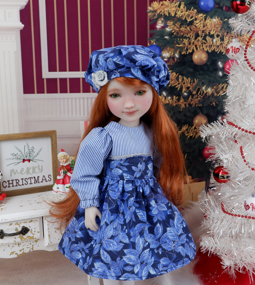 Frosted Leaves - dress with shoes for Ruby Red Fashion Friends doll