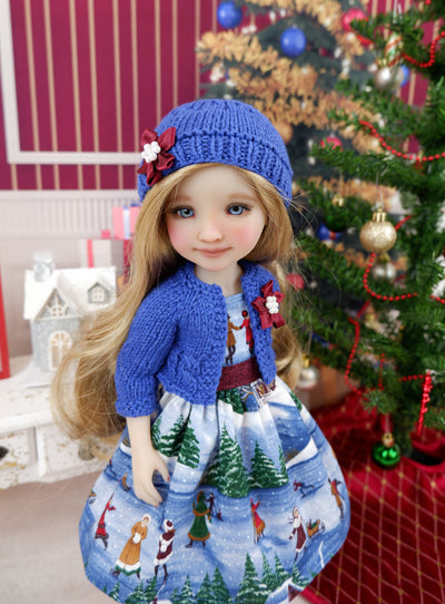 Frozen Pond - dress and sweater set with shoes for Ruby Red Fashion Friends doll