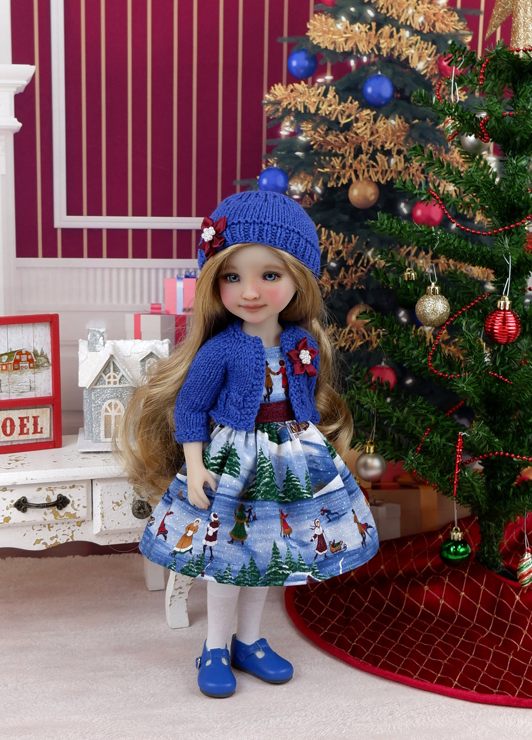 Frozen Pond - dress and sweater set with shoes for Ruby Red Fashion Friends doll