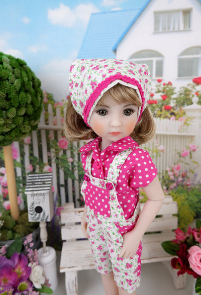 Fuchsia Fields - shirt & overalls with shoes for Ruby Red Fashion Friends doll