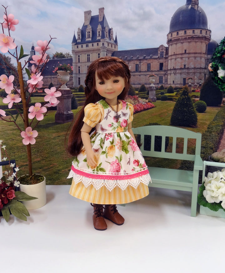 Garden Beauty - dress & pinafore for Ruby Red Fashion Friends doll