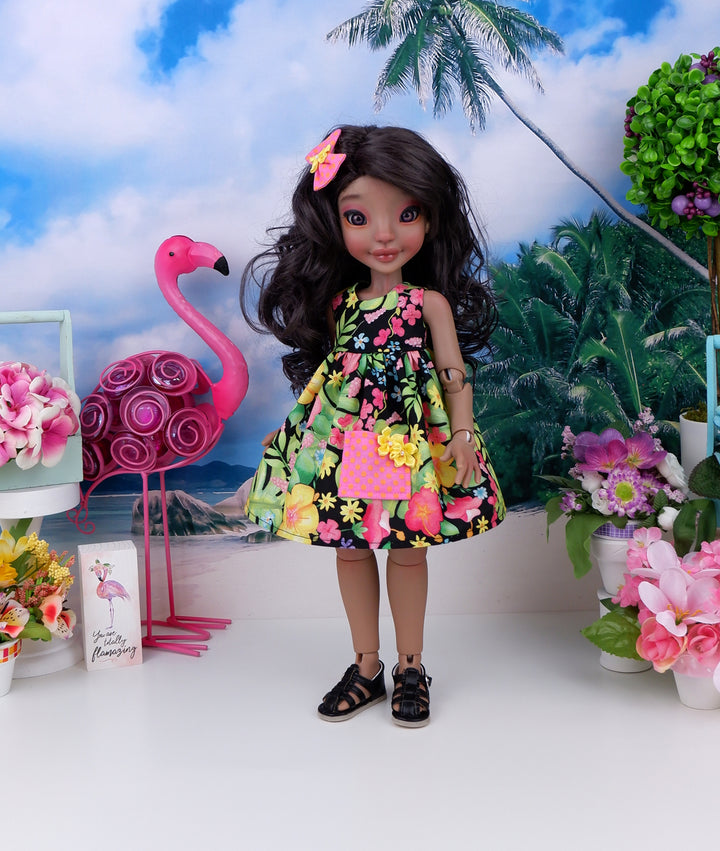Garden Paradise - dress with sandals for Ava BJD doll