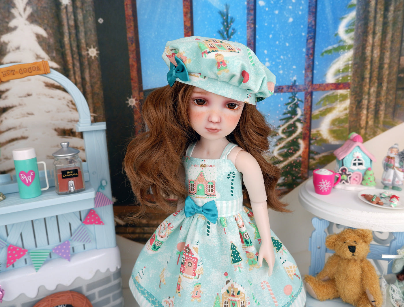 Gingerbread Row - dress with shoes for Ruby Red Fashion Friends doll