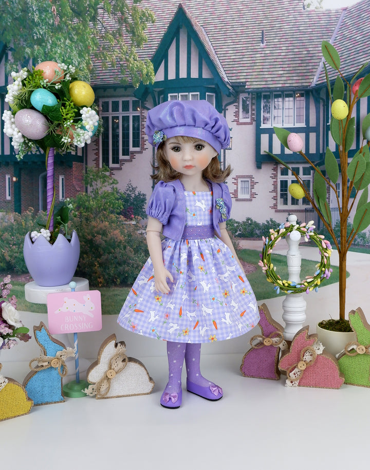 Gingham Bunny - dress & jacket ensemble with shoes for Ruby Red Fashion Friends doll