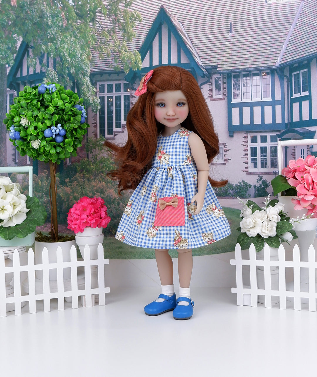 Gingham Kitty - dress with shoes for Ruby Red Fashion Friends doll