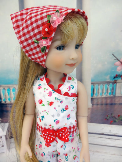 Gingham Meadow - romper for Ruby Red Fashion Friends doll