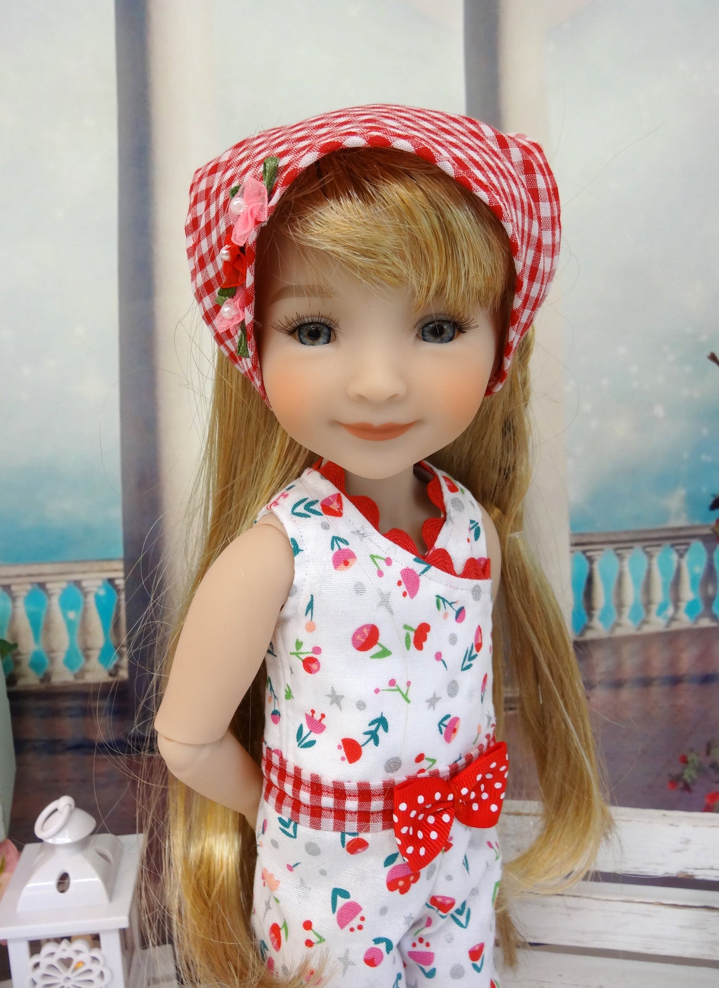 Gingham Meadow - romper for Ruby Red Fashion Friends doll