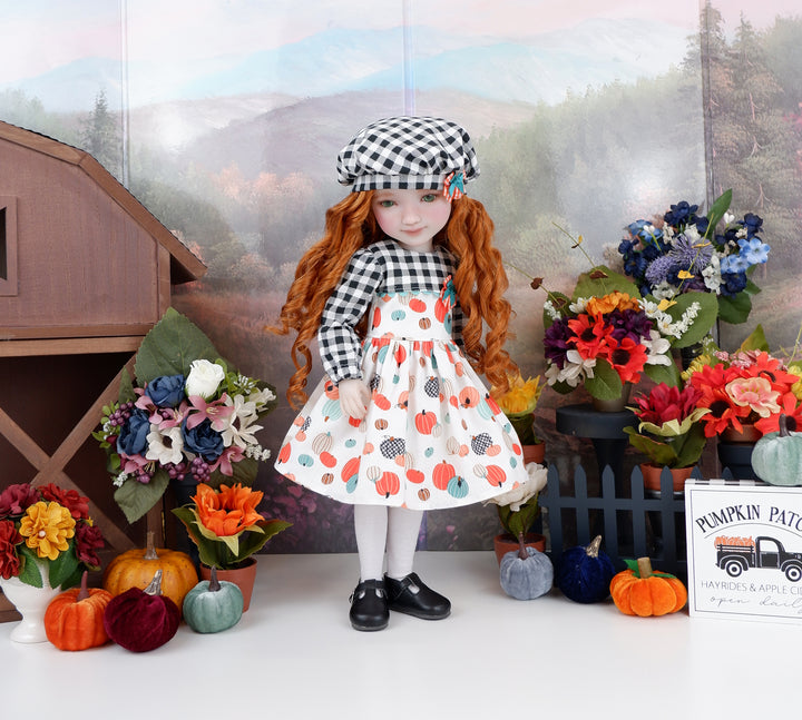 Gingham Pumpkin - dress and shoes for Ruby Red Fashion Friends doll