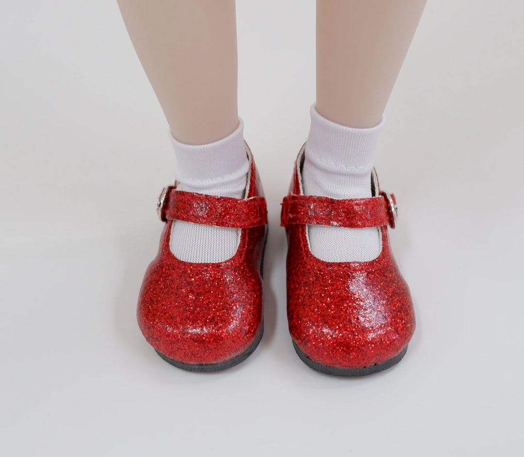FACTORY SECONDS Simple Mary Jane Shoes - Glitter Red