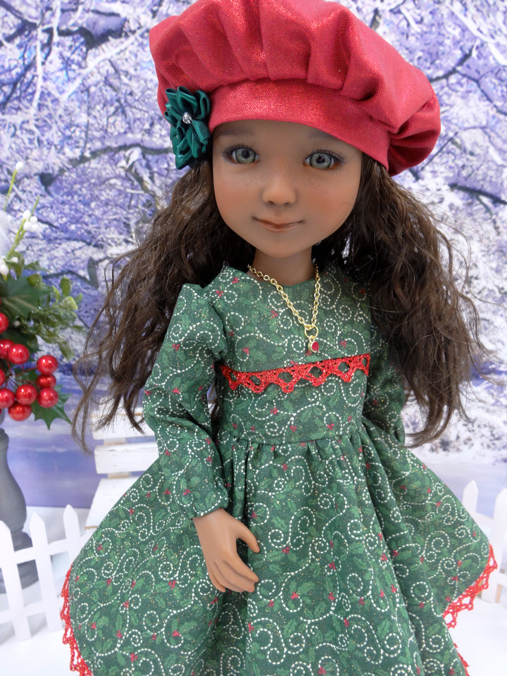 Glittering Holly - dress & capelet ensemble for Ruby Red Fashion Friends doll