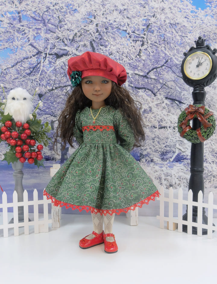 Glittering Holly - dress & capelet ensemble for Ruby Red Fashion Friends doll
