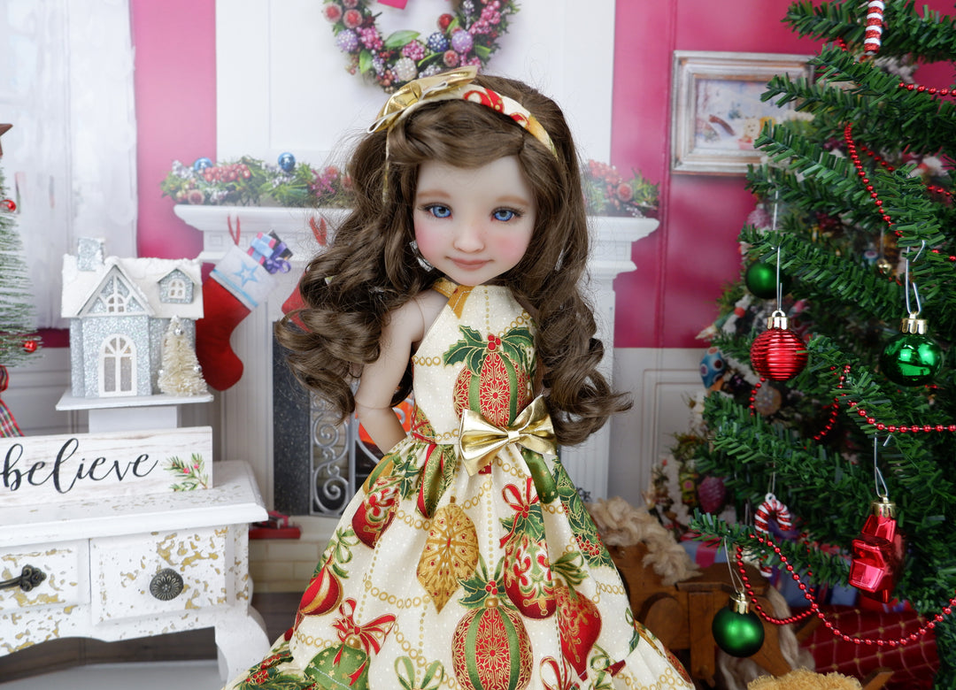 Glittering Ornaments - dress with shoes for Ruby Red Fashion Friends doll