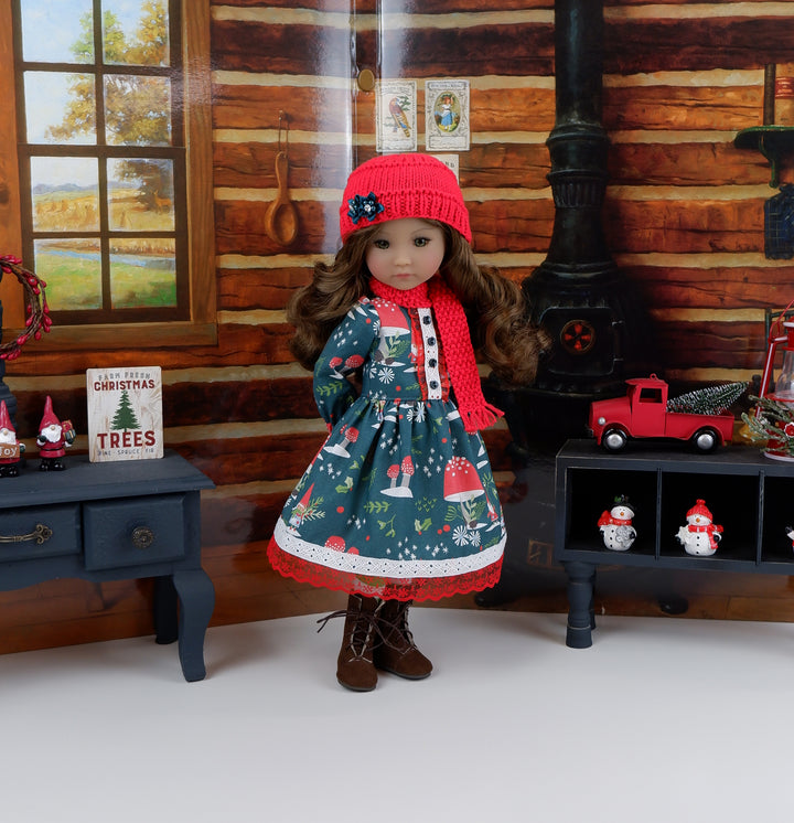 Gnome Noel - dress ensemble with boots for Ruby Red Fashion Friends doll