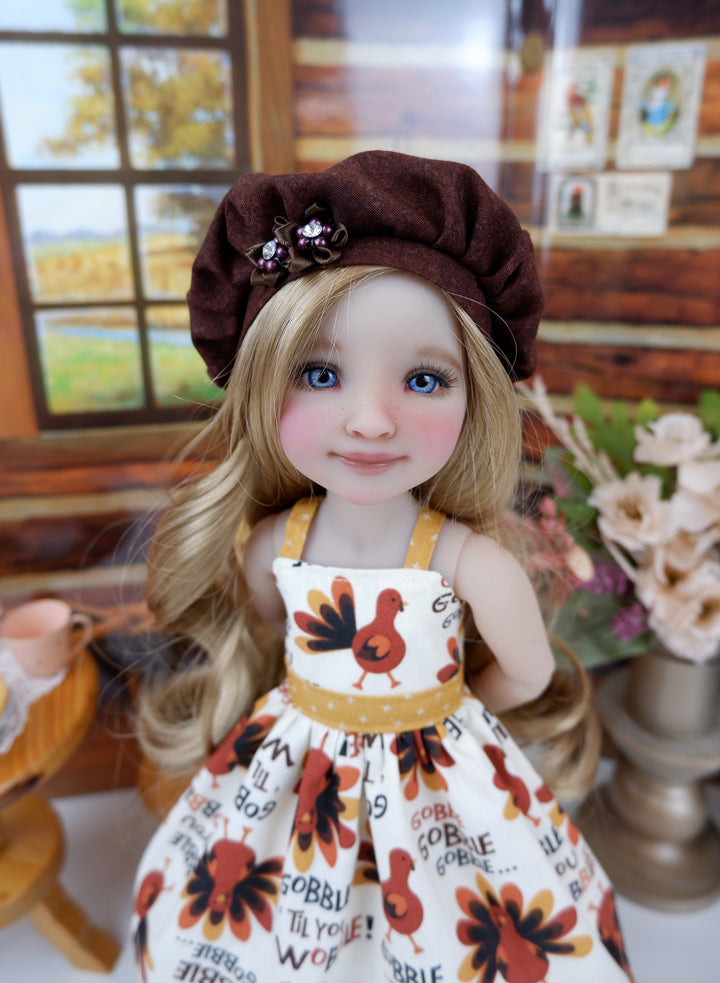Gobble Gobble - dress & jacket with shoes for Ruby Red Fashion Friends doll