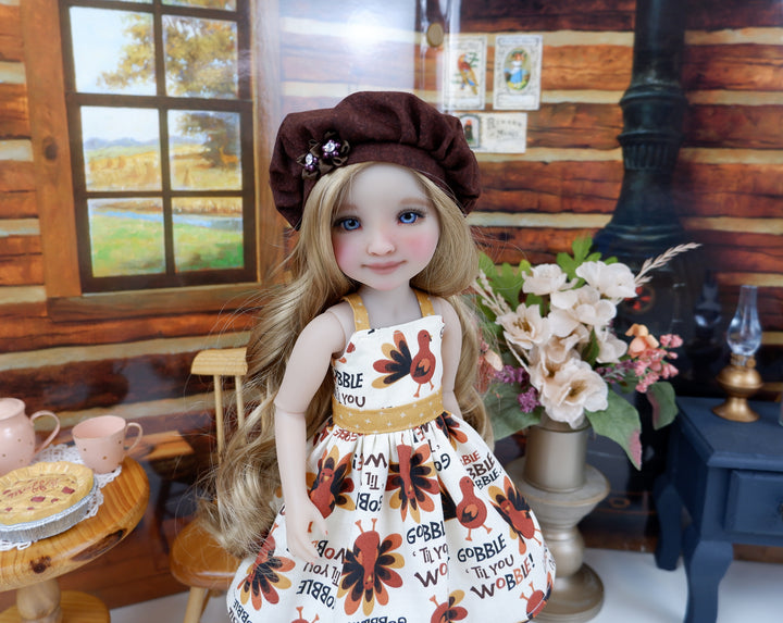 Gobble Gobble - dress & jacket with shoes for Ruby Red Fashion Friends doll