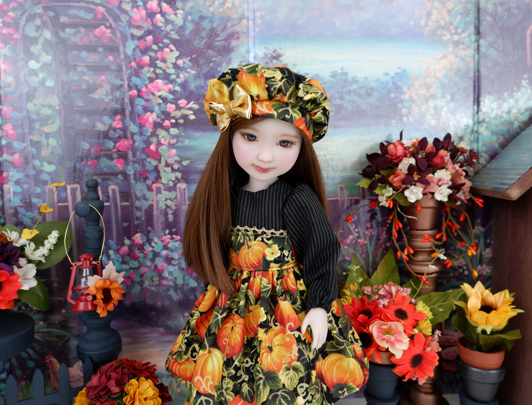 Golden Pumpkin Patch - dress with shoes for Ruby Red Fashion Friends doll
