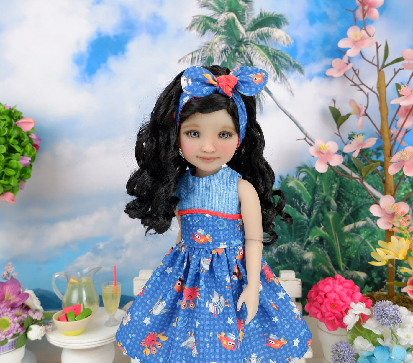 Gone Fishing - dress and sandals for Ruby Red Fashion Friends doll