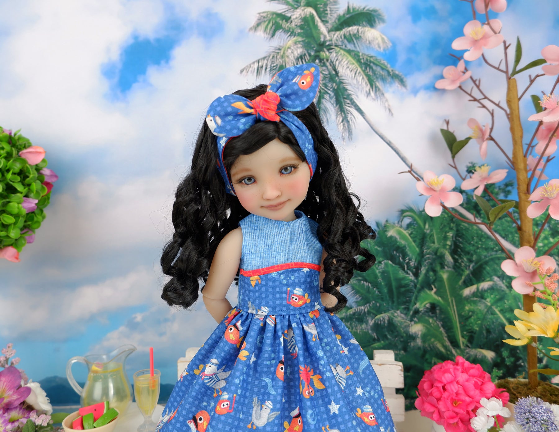 Gone Fishing - dress and sandals for Ruby Red Fashion Friends doll –  Cottontail Doll Designs